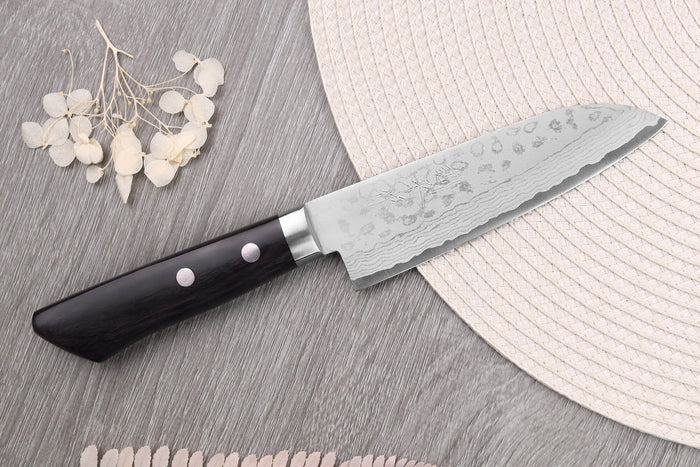 Couteau ko santoku 13cm japonais artisanal Masutani VG10 Damas