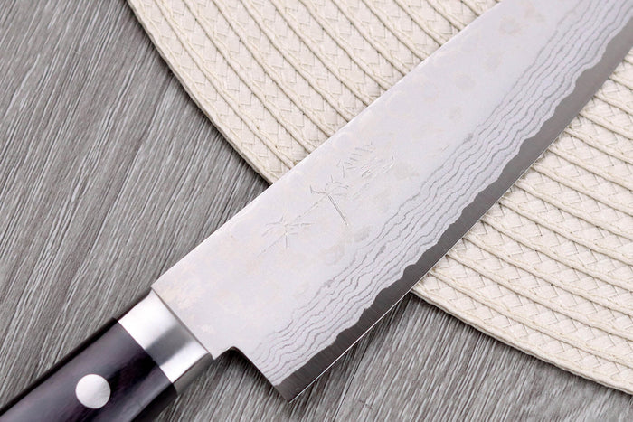 Couteau ko santoku 13cm japonais artisanal Masutani VG10 Damas