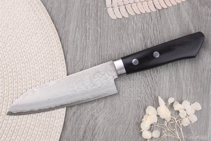 Couteau ko santoku 13cm japonais artisanal Masutani VG10 Damas