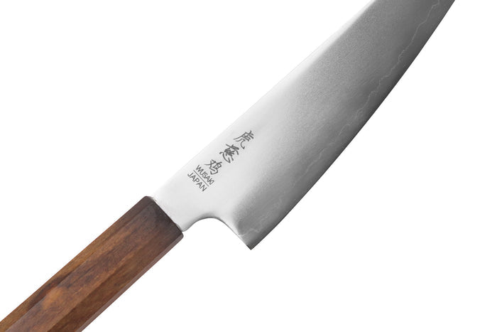 Couteau ko santoku 15cm japonais artisanal Wusaki Hikari SLD manche bubinga