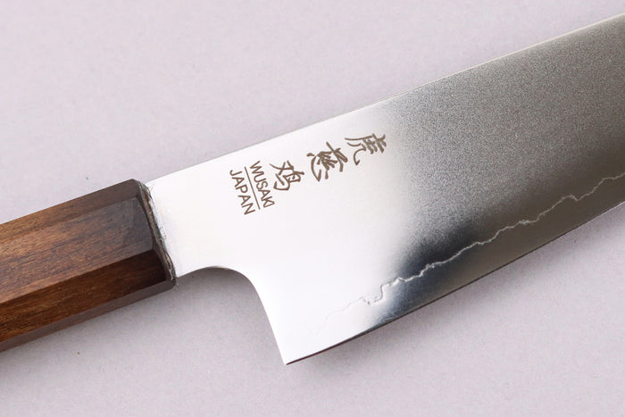 Couteau ko santoku 15cm japonais artisanal Wusaki Hikari SLD manche bubinga