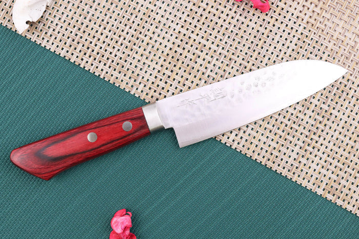 Couteau ko santoku japonais artisanal Masutani 13cm martelé
