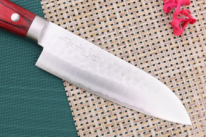 Couteau ko santoku japonais artisanal Masutani 13cm martelé