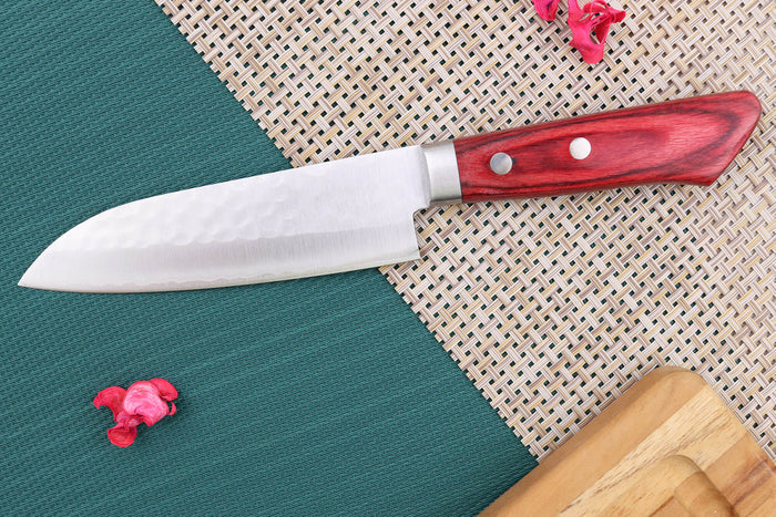 Couteau ko santoku japonais artisanal Masutani 13cm martelé