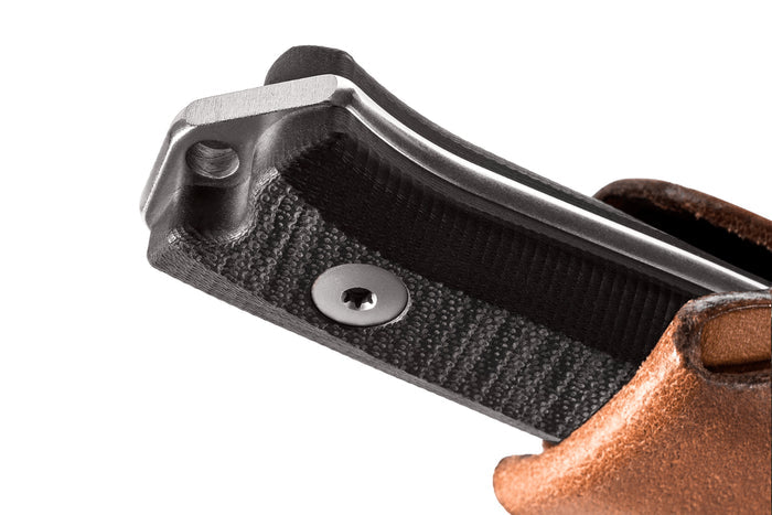 Couteau LionSteel B40.GBK lame 10,3cm manche en G10 noir + étui en cuir