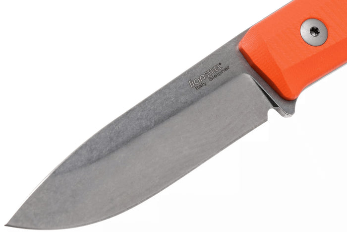 Couteau LionSteel B40.GOR lame 10,3cm manche en G10 orange + étui en cuir
