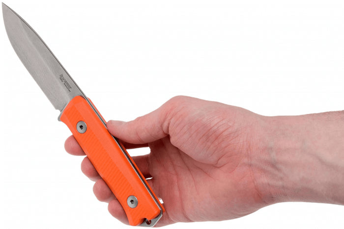 Couteau LionSteel B40.GOR lame 10,3cm manche en G10 orange + étui en cuir