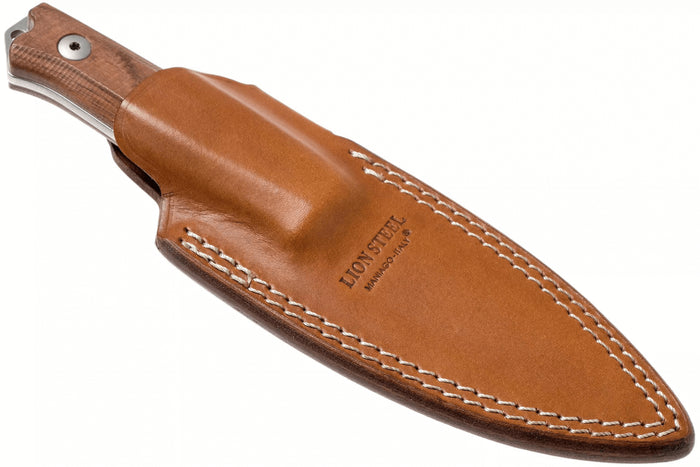 Couteau LionSteel B40.ST lame 10,3cm manche en bois de santal + étui en cuir