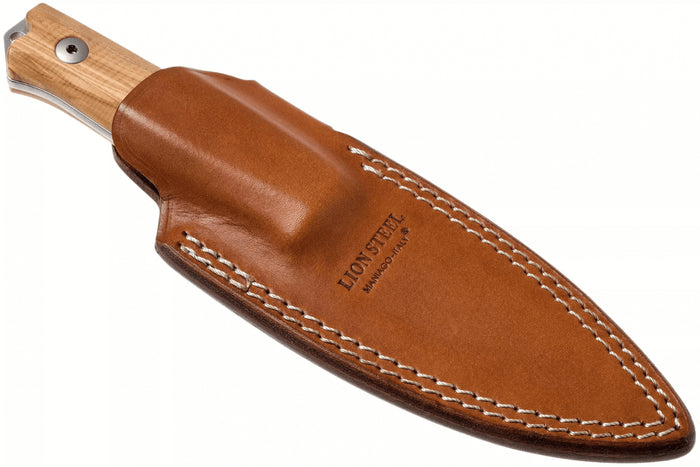 Couteau LionSteel B40.UL lame 10,3cm manche en bois d'olivier + étui en cuir