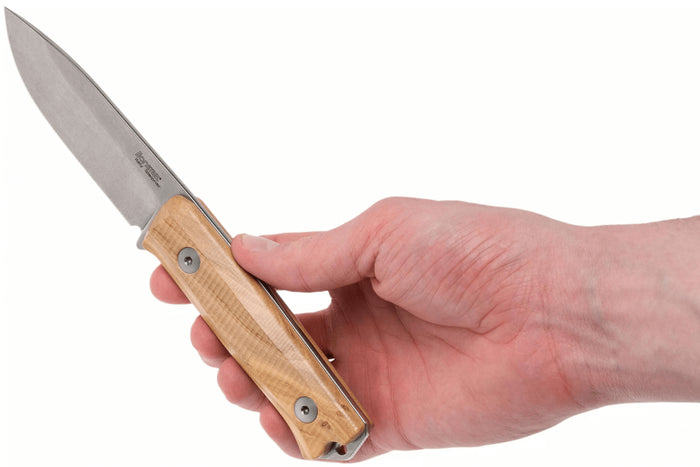 Couteau LionSteel B40.UL lame 10,3cm manche en bois d'olivier + étui en cuir