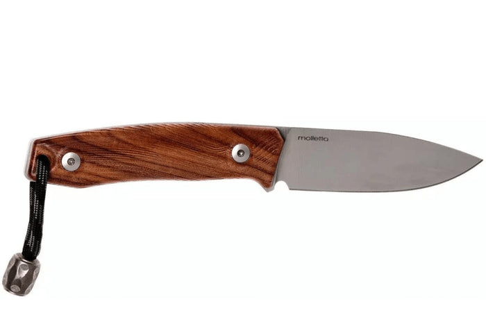 Couteau LionSteel M1.ST lame 7,5cm manche en bois de santal + étui en cuir