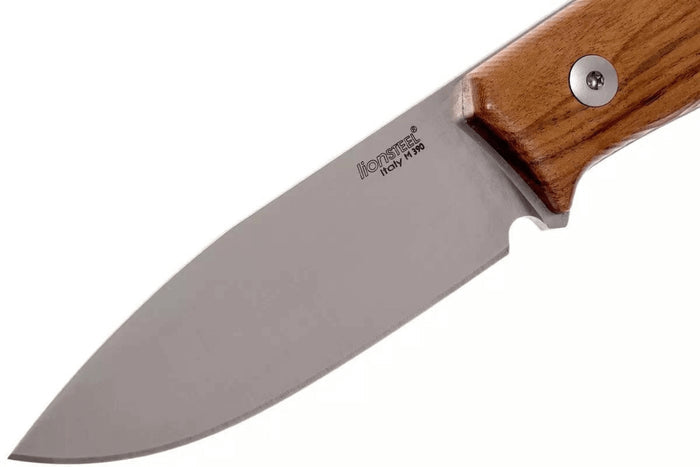 Couteau LionSteel M1.ST lame 7,5cm manche en bois de santal + étui en cuir