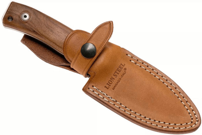 Couteau LionSteel M4.ST lame 9,5cm manche en bois de santal + étui en cuir