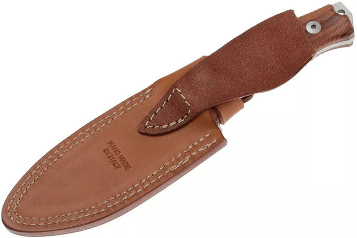 Couteau LionSteel M5.ST lame 11,5cm manche en bois de santal + étui en cuir