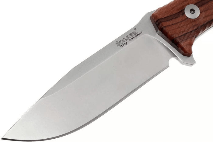 Couteau LionSteel M5.ST lame 11,5cm manche en bois de santal + étui en cuir