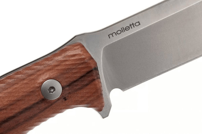 Couteau LionSteel M5.ST lame 11,5cm manche en bois de santal + étui en cuir