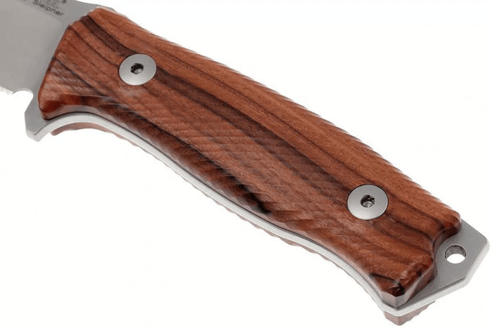 Couteau LionSteel M5.ST lame 11,5cm manche en bois de santal + étui en cuir