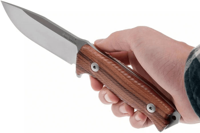 Couteau LionSteel M5.ST lame 11,5cm manche en bois de santal + étui en cuir