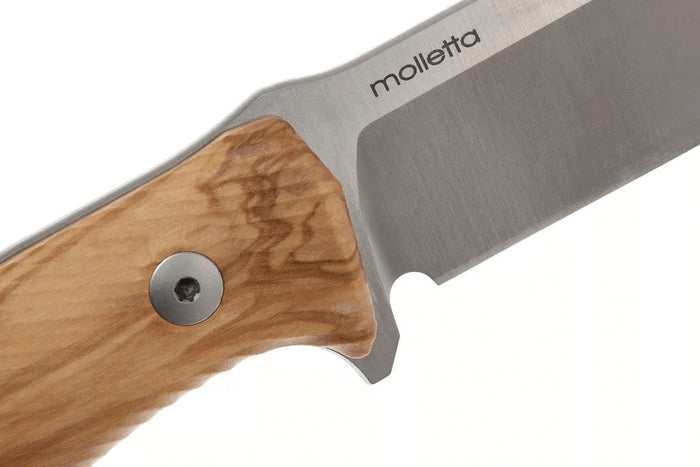 Couteau LionSteel M5.UL lame 11,5cm manche en bois d'olivier + étui en cuir