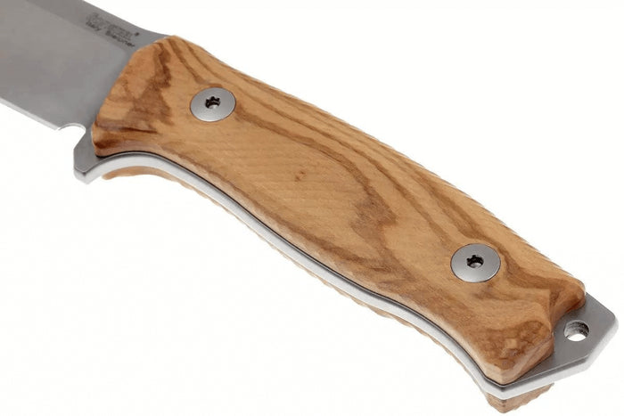 Couteau LionSteel M5.UL lame 11,5cm manche en bois d'olivier + étui en cuir