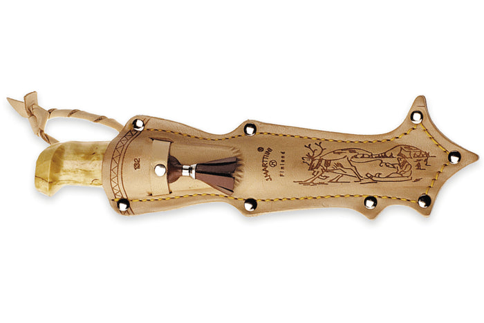 Couteau Marttiini Lynx 132 132010 lame 11cm manche bouleau madré + étui