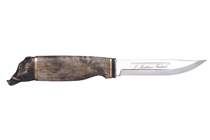 Couteau Marttiini Wild Boar 546013 lame carbone 11cm manche bouleau + étui/coffret cadeau