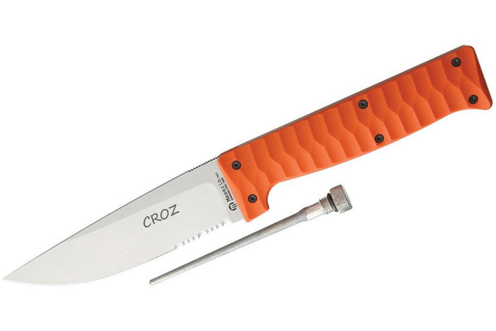 Couteau Maserin Croz 976.A lame 11cm manche en G10 orange + étui en nylon