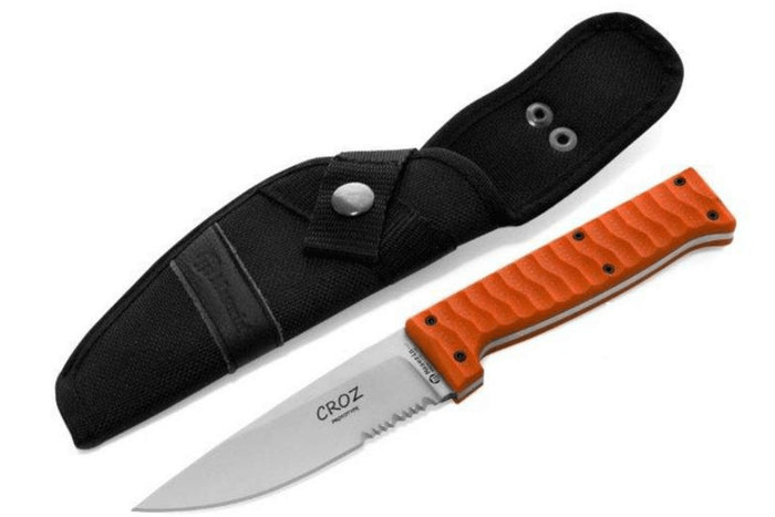 Couteau Maserin Croz 976.A lame 11cm manche en G10 orange + étui en nylon