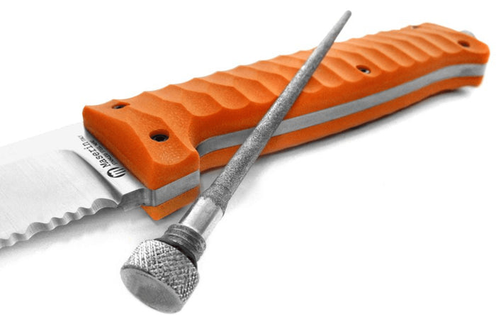 Couteau Maserin Croz 976.A lame 11cm manche en G10 orange + étui en nylon