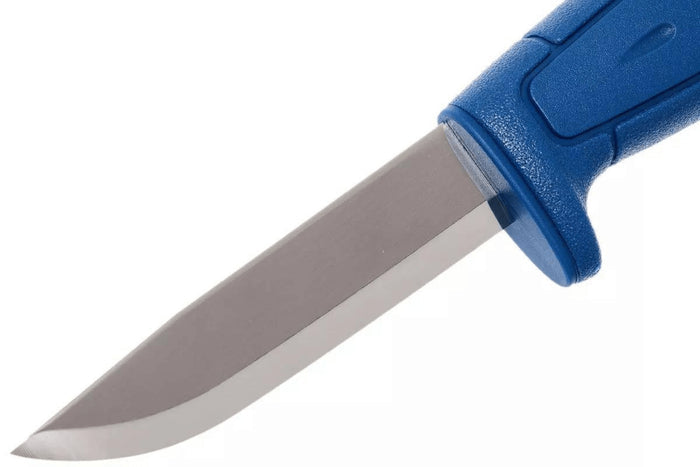 Couteau Mora Basic 546 12241 lame inox 9,1cm manche en polypropylène bleu avec étui