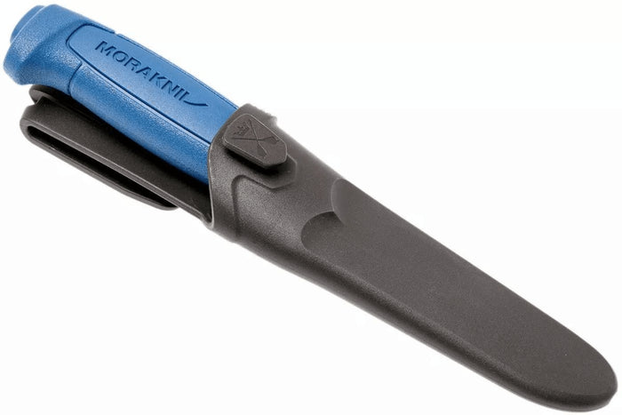 Couteau Mora Basic 546 12241 lame inox 9,1cm manche en polypropylène bleu avec étui