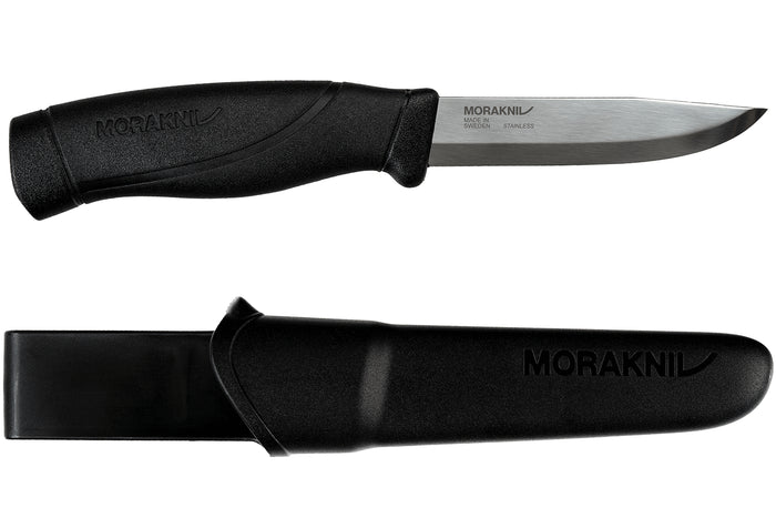 Couteau Mora Companion Heavy Duty 13158 lame inox 10,4cm manche caoutchouc noir + étui