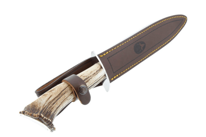 Couteau Muela Chevreuil 9220 lame en inox 22cm manche en bois de Cerf + étui en cuir
