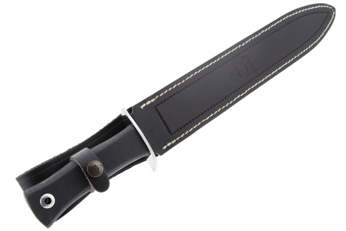 Couteau Muela Escorp 9312 lame 30cm manche en gomme noire et garde en inox + étui en cuir
