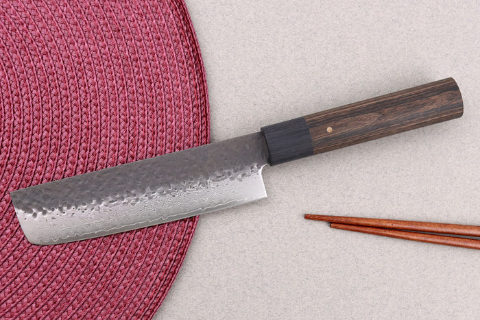 Couteau nakiri 13cm japonais Shizu Hamono Gen VG10 damas