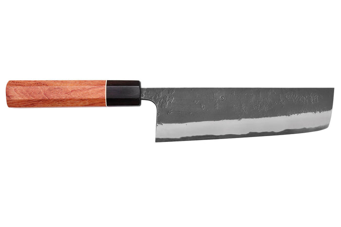 Couteau nakiri 16,5cm japonais artisanal Masashi Yamamoto BS1 Black Nashiji