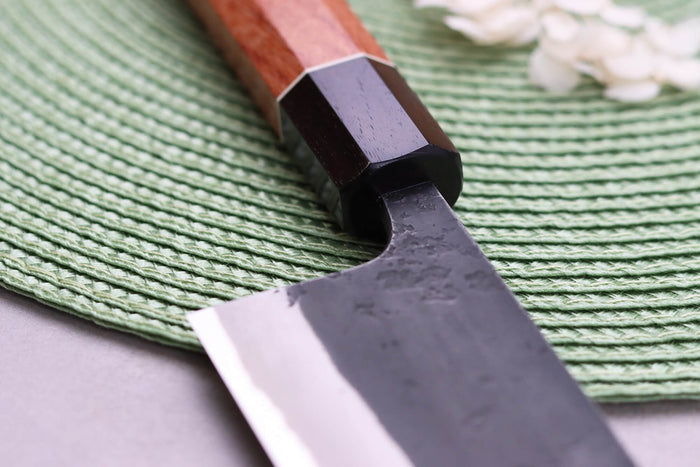 Couteau nakiri 16,5cm japonais artisanal Masashi Yamamoto BS1 Black Nashiji
