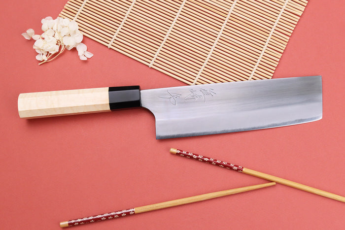 Couteau nakiri 16,5cm japonais artisanal Naoki Mazaki WS2 poli