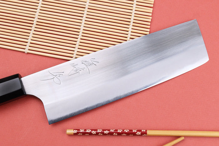 Couteau nakiri 16,5cm japonais artisanal Naoki Mazaki WS2 poli