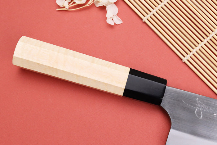 Couteau nakiri 16,5cm japonais artisanal Naoki Mazaki WS2 poli