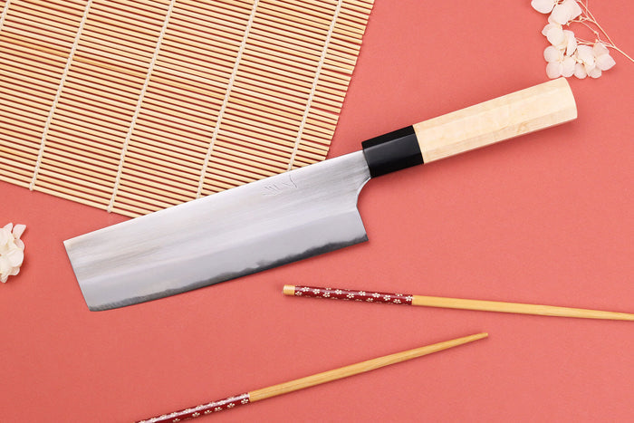 Couteau nakiri 16,5cm japonais artisanal Naoki Mazaki WS2 poli