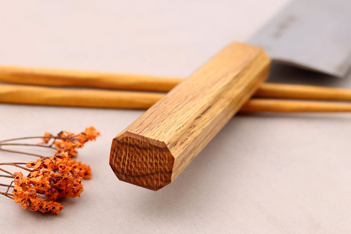 Couteau nakiri 16,5cm japonais artisanal Sakai Kikumori TS10 en chêne