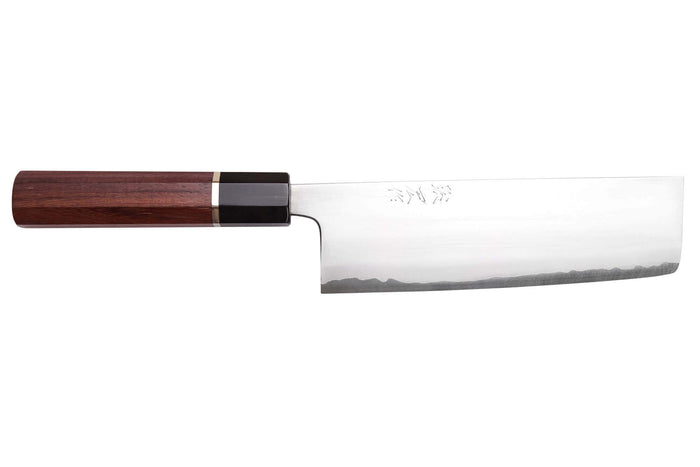 Couteau nakiri 16,5cm japonais artisanal Toshihiro Wakui Shirogami 2 San Maï poli