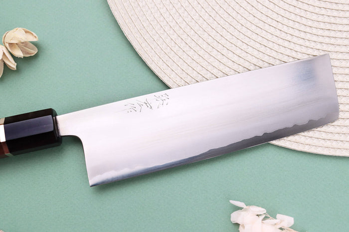 Couteau nakiri 16,5cm japonais artisanal Toshihiro Wakui Shirogami 2 San Maï poli