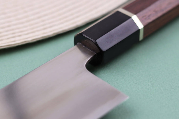 Couteau nakiri 16,5cm japonais artisanal Toshihiro Wakui Shirogami 2 San Maï poli