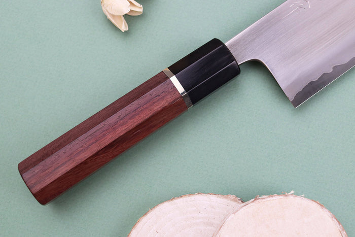 Couteau nakiri 16,5cm japonais artisanal Toshihiro Wakui Shirogami 2 San Maï poli