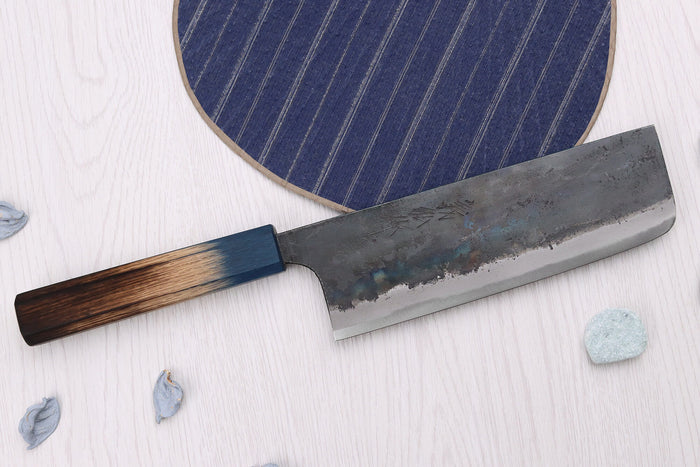 Couteau nakiri 16,5cm japonais artisanal Yoshihiro Rugged Black