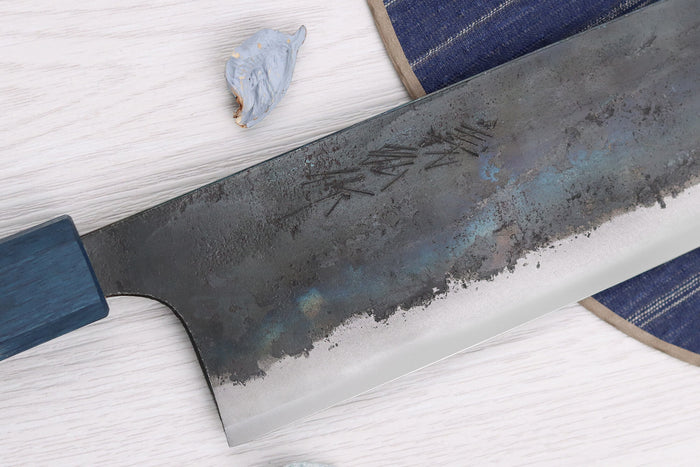 Couteau nakiri 16,5cm japonais artisanal Yoshihiro Rugged Black