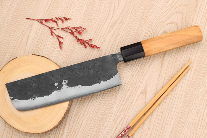 Couteau nakiri 16,5cm japonais artisanal Yoshimune par Kawamura Black WS2