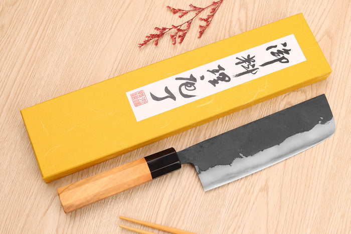 Couteau nakiri 16,5cm japonais artisanal Yoshimune par Kawamura Black WS2